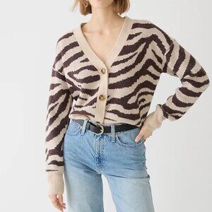 J Crew Zebra Alpaca Wool Polyamide Knit Blend NWT XS